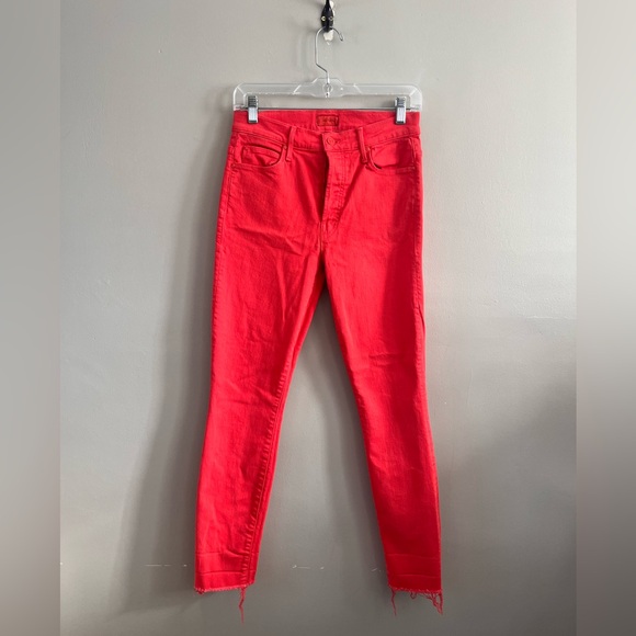 Mother Stunner‎ Ankle Fray - Red Jeans -  Play Date Size 27 - Picture 2 of 9